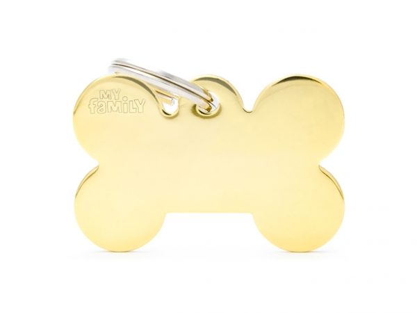 BIG BONE GOLDEN BRASS Dog Tag