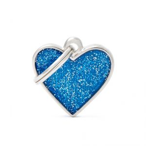 HEART-GLITTER-BLUE-Dog-Tag