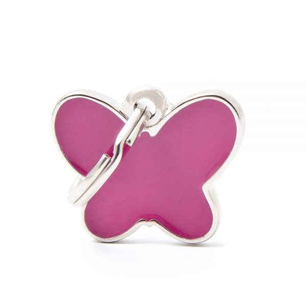 Pink Butterfly Pet ID Tag