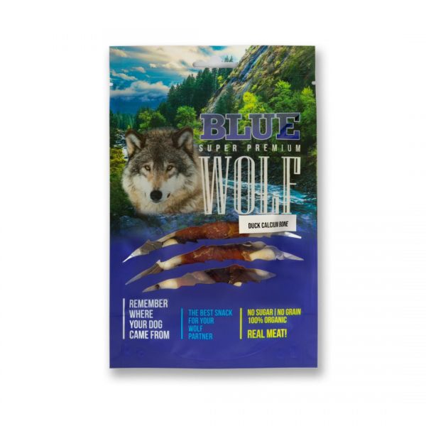 BLUE WOLF חטיף פרימיום לכלב – ברווז מלופף על עצם סידן